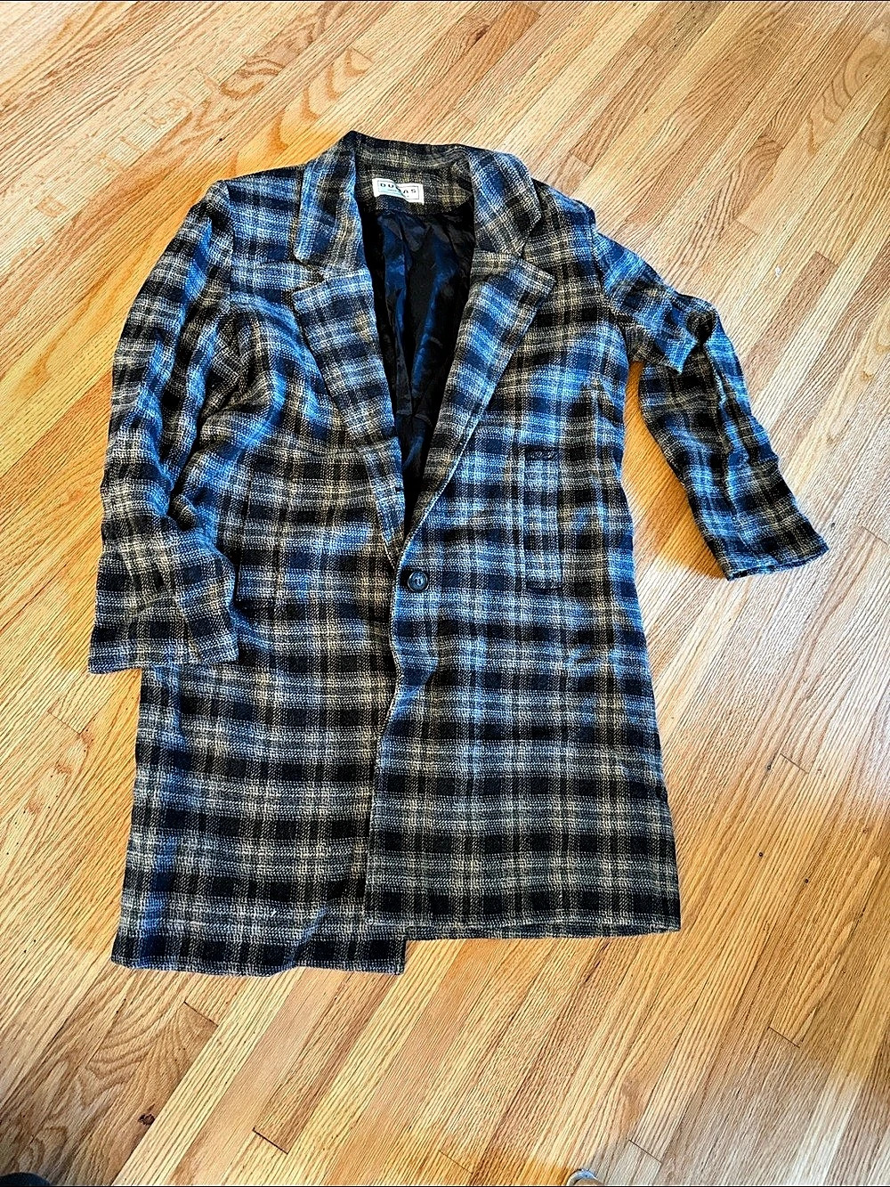 Vintage Dumas Women’s Plaid Wool Like Coat